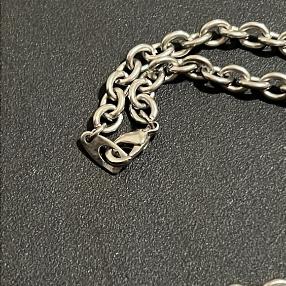 Vintage Dolce & Cabbana Two Tone Crystal Logo Circle Pendent Necklace - Picture 8 of 8